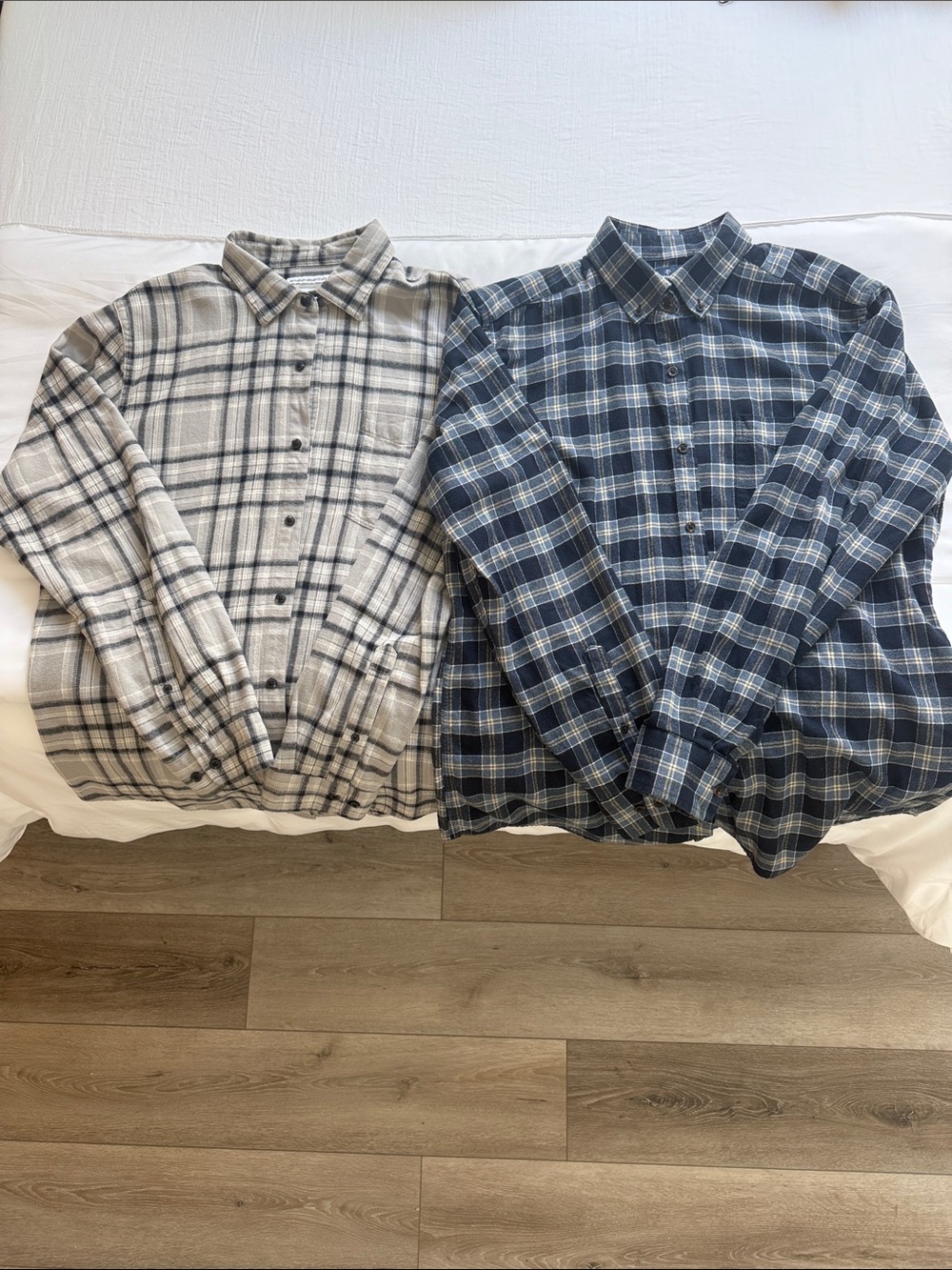 Amazon Essentials & Buttoned Down flannel Button-Down Shirts Set (2)-size Large